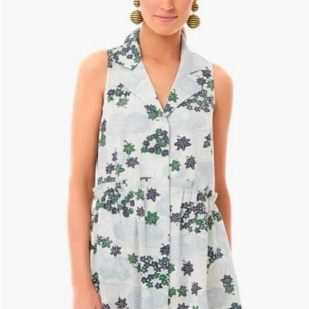 Tuckernuck Sleeveless Royal Shirt Dress in Provence Breeze Floral